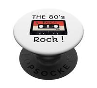 The 80's Rock ! Shirt Cassette Tape Noir PopSockets PopGrip Adhésif