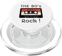 The 80's Rock ! Shirt Cassette Tape Noir PopSockets PopGrip pour MagSafe