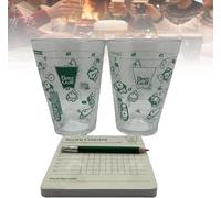 The 9 Hole Golf Course on A Beer Glass Set Jeu à boire amusant avec 2 verres à pinte, dessous de verre et crayon, jeux de tasse de bière pour fête, cadeau pour homme (1 lot)