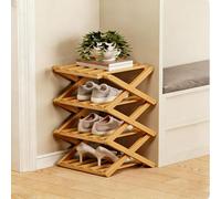 The 9-Tier No-Assembly Bamboo Rack - Foldable Accordion Corner Shoe Shelf, Space-Saving Multifunction Storage Rack for Corridors, Bedrooms and Small Spaces, Sturdy & Stable, Stylish (Style a,4)