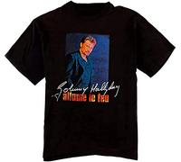 The 90S Sol's King Johnny Hallyday Band T-Shirt Short Sleeve Top Graphic Tee Printed T-Shirt for Men Black M