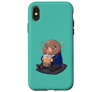 Thé à Bulles Kawaii Cute Mole Boba Coque pour iPhone X/XS