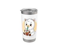 Thé à bulles mignon lama kawaii anime pour fille Gobelet isotherme en acier inoxydable double paroi