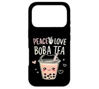 Thé à Bulles Peace Love Boba Tea Kawaii Coque pour iPhone 17 Pro