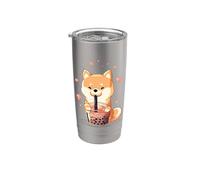 Thé à bulles Shiba Inu Boba Tea Anime Kawaii Dog Gobelet isotherme en acier inoxydable double paroi
