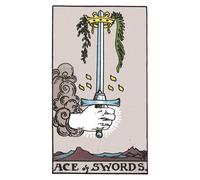 The Ace of Swords: 156 College Ruled Lined Pages (78 leaves), 5x8 Notebook, Journal, Diary, Planner featuring image of The Ace of Swords Tarot card