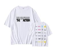 The Action Album T-Shirt Support Imprimé Chemise Merch Unisexe(White,S)