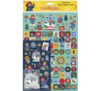 The Adventures of Paddington Lot d'autocollants de Noël | Trois types d'autocollants (environ 150 au total) | Réutilisable sur des surfaces non poreuses