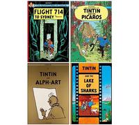The Adventures of Tintin Collection 4 Books Set (Flight 714 to Sydney, Tintin and the Picaros, Tintin and Alph-Art & Tintin and the Lake of Sharks)