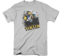The Adventures of Tintin Comic Character Looking for Answers Adult T-Shirt Tee Manches Courtes(Large)