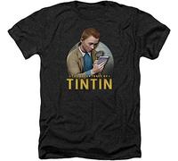 The Adventures of Tintin Comic Character Looking for Clues Adult T-Shirt Tee T-Shirts à Manches Courtes(3X-Large)