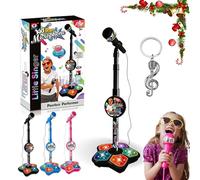 The All-in-One Microphone Toy, Kids Microphone with Stand, 5-in-1 Kid Star Microphones, 2026 New Karaoke Microphones Toy, with Music & Light, for Girls Boys Singing, Party Fun (Black)