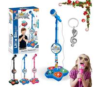 The All-in-One Microphone Toy, Kids Microphone with Stand, 5-in-1 Kid Star Microphones, 2026 New Karaoke Microphones Toy, with Music & Light, for Girls Boys Singing, Party Fun (Blue)