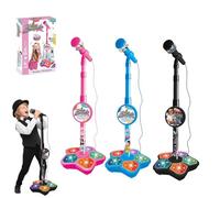 The All-in-One Microphone Toy, with Adjustable Stand, Got Built-in Music, Colorful Lights, Kids Karaoke Machine, for Christmas Birthday Gifts, for Singing, Boys & Girls (3 Set-A)