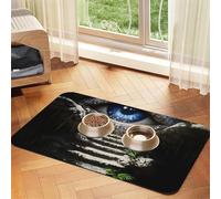 The All-Seeing Eye Tapis d'alimentation pour chien et chat - En cuir absorbant - Imperméable - Pas de taches - Séchage rapide - Antidérapant - 60 x 40 cm