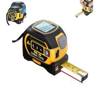 The Almighty Ruler, digital tape measure with laser, digital tape measure, almighty ruler, the almighty ruler tape measure, 3-in-1 Laser Rangefinder with LED Display (Yellow,131 ft)