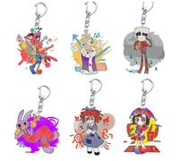The Amazing Circus Porte-clés En Acrylique Chaîne Pour Figurines Mignonnes - Multicolore 6 Pièces