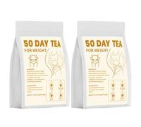 Thé Amincissant Détox 50 Jours - Mélange Naturel De Plantes For La Gestion Du Tour De Taille Et Du Poids, Soutien De La Routine Quotidienne Après Les Repas(2pcs)