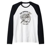 The Analog Poet Stylo Plume et Livre Motif Badge rétro Manche Raglan