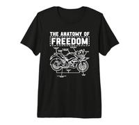 The Anatomy of Freedom Motorrad T-Shirt Haut de Gamme