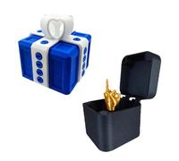 The Annoying Present with Middle Finger, Just for You Middle Finger in a Box W, Coffret puzzle avec vis, farce amusante surprise pour adultes (Bleu-3)