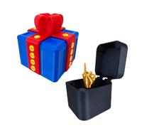 The Annoying Present with Middle Finger, Just for You Middle Finger in a Box W, Coffret puzzle avec vis, farce amusante surprise pour adultes (Bleu-2)