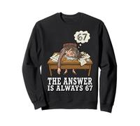 The Answer is Always 67 Math Teacher Meme 90s Retro Cartoon Sweatshirt