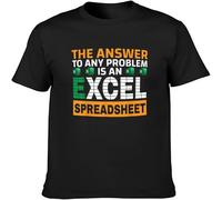 The Answer to Any Problem is an Excel Spreadsheet Tax Day T Shirt Graphic Unisex Tee Black M