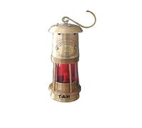 The Antique House Lanterne de bateau en verre rouge et laiton 15,2 cm