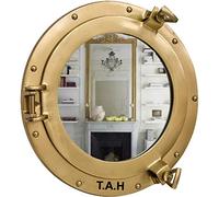 THE ANTIQUE HOUSE Miroir mural avec hublot finition laiton 43,2 cm