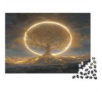 The Arbre de Vie Shines with Golden Light 1000pcs (75x50cm) Puzzle pour Adultes -,Jouet De DIY