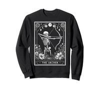 The Archer Archery Carte de Tarot Arc et flèche Squelette Sorcière Sweatshirt