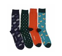 The Arctic Bay Shinrin Edition Lot de 4 paires de chaussettes en coton biologique à double fil, douces, confortables et résistantes, fabriquées en Espagne, multicolore, 36-40