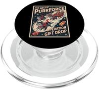 The Arctic Purrforce - Balade en traîneau avec Chats de Noël Vintage PopSockets PopGrip pour MagSafe