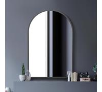 The Arcus Miroir Mural arqué avec Cadre en métal Noir 120 x 80 cm