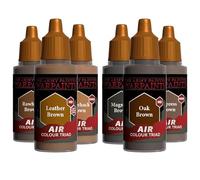 The Army Painter, Air Triads Neutral Brown - Peinture prête pour aérographe Neutral Brown avec 6 x 18 ml de peintures acryliques pré-diluées - Peintures pour aérographe pour figurines D&D et Warhammer