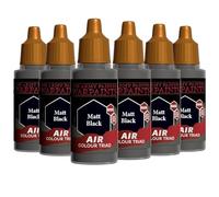 The Army Painter, Airbrush-Ready Paint Black, 6 x 18 ml Warpaints Air | Peintures acryliques pré-diluées pour aérographe, pour pistolet à peinture, pour figurines D&D et Warhammer