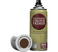 The Army Painter, Colour Primer Leather Brown, 400 ml Spray Acrylique Marron Cuir, Apprêt pour la Peinture de Figurines Warhammer et Donjon et Dragon