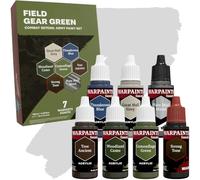 The Army Painter, Combat Se7ens: Field Gear Green, 7 x 18 ml Warpaints Fanatic: 5 acryliques, 1 lavis, 1 métallique - Peintures de qualité hobby idéales pour figurines DnD & Warhammer