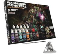 The Army Painter, GameMaster: Wandering Monsters Role-playing Paint Set, 15x18 ml Warpaints Fanatic Acrylique, 1 Pinceau de Base GameMaster, 1 Miniature de Troll Offerte