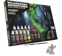The Army Painter GameMaster: Wilderness Adventures Role-playing Paint Set, 15x18 ml Warpaints Fanatic Acryliques, 1 Pinceau à sec GameMaster, 1 Figurine Hag plastique rigide à montage rapide