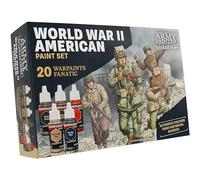 The Army Painter, Historical: WWII American Paint Set, 20 x 18 ml Warpaints Fanatic: 14 acrylic, 4 Washes, 1 Effect & 1 Metallic - Peinture pour miniatures des American Forces WWII