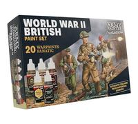 The Army Painter, Historical: WWII British Paint Set, 20 x 18 ml Warpaints Fanatic: 14 acrylic, 4 Washes, 1 Effect & 1 Metallic - Peinture pour miniatures des British Armed Forces