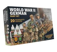 The Army Painter, Historical: WWII German Paint Set, 20 x 18 ml Warpaints Fanatic: 14 acrylic, 4 Washes, 1 Effect & 1 Metallic - Peinture pour miniatures pour recréer le Blitzkrieg