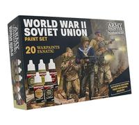 The Army Painter, Historical WWII Soviet Union Set, 20 x 18 ml Warpaints Fanatic : 14 acryliques, 4 lavis, 1 métallique et 1 effet - Peinture miniature pour recréer le front de l'Est