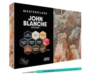 The Army Painter, Masterclass John Blanche Volume 1 Combo | 6 Warpaints Fanatic, 1 Speedpaint unique, 2 lavis, 1 métallique, 1 impression & 1 pinceau, wargame