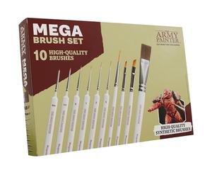 The Army Painter, Mega Brush Set, 10 pinceaux pour figurines Wargames | 3 pour le layering, 2 pour le drybrushing, 3 pour le detailing et 2 pour les grands modèles
