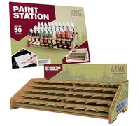The Army Painter, Paint Station, Rangement de peintures pour 50 bouteilles Warpaints Fanatic, Speedpaint et Warpaints Air acryliques, avec espaces dédiés pour les pinceaux et 100 feuilles incluses