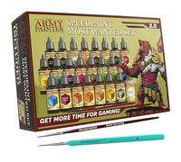 The Army Painter Speedpaint Most Wanted Set 2.0 Combo, Peinture Acrylique 24 Flacons De 18ml Pour Maquettes Et Modélisme De Speedpaint Starter Set, 1 Pinceau Basecout Et 1 Speedpaint Pour Figurine