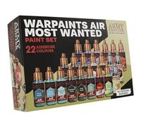 The Army Painter Warpaints Air Most Wanted Paint Set, 22x18ml peintures, 19 acryliques pour aérographe, incl. 2 métalliques, 1 fluorescente, 1 medium et 3 Speedpaints - pour modèles et miniaturas